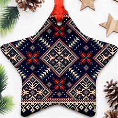 Ukrainian Folk Seamless Pattern Ornament Star Ornament (two Sides)