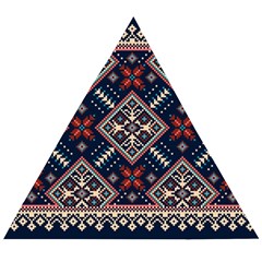 Ukrainian Folk Seamless Pattern Ornament Wooden Puzzle Triangle