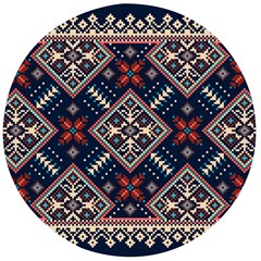 Ukrainian Folk Seamless Pattern Ornament Wooden Bottle Opener (round)