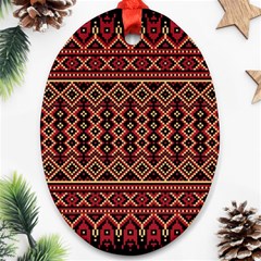 Illustration Ukrainian Folk Seamless Pattern Ornament Ornament (oval)