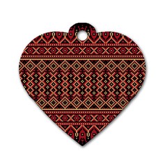 Illustration Ukrainian Folk Seamless Pattern Ornament Dog Tag Heart (one Side) by Wegoenart