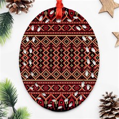 Illustration Ukrainian Folk Seamless Pattern Ornament Oval Filigree Ornament (two Sides)