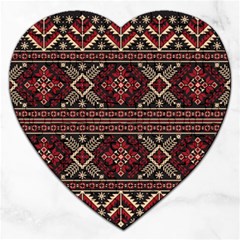 Ukrainian Folk Seamless Pattern Ornament Jigsaw Puzzle (heart)