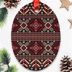 Ukrainian Folk Seamless Pattern Ornament Oval Ornament (two Sides)