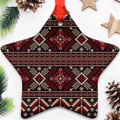 Ukrainian Folk Seamless Pattern Ornament Star Ornament (two Sides)