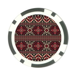 Ukrainian Folk Seamless Pattern Ornament Poker Chip Card Guard