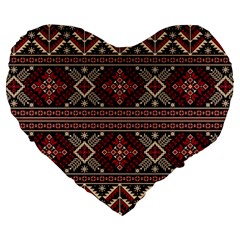 Ukrainian Folk Seamless Pattern Ornament Large 19  Premium Heart Shape Cushions