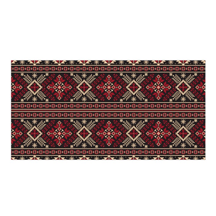 Ukrainian Folk Seamless Pattern Ornament Satin Shawl