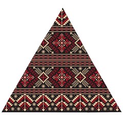 Ukrainian Folk Seamless Pattern Ornament Wooden Puzzle Triangle