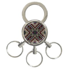 Zentangle Style Geometric Ornament Pattern 3-ring Key Chain