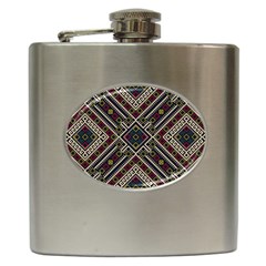 Zentangle Style Geometric Ornament Pattern Hip Flask (6 Oz) by Wegoenart