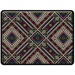 Zentangle Style Geometric Ornament Pattern Fleece Blanket (large) 