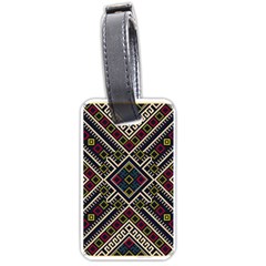 Zentangle Style Geometric Ornament Pattern Luggage Tag (one Side) by Wegoenart