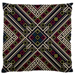 Zentangle Style Geometric Ornament Pattern Large Cushion Case (Two Sides) Front