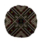 Zentangle Style Geometric Ornament Pattern Standard 15  Premium Round Cushions Back