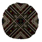 Zentangle Style Geometric Ornament Pattern Large 18  Premium Round Cushions Back