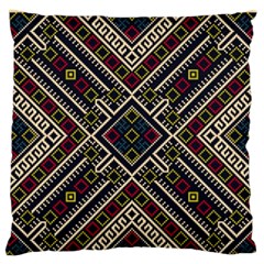 Zentangle Style Geometric Ornament Pattern Large Flano Cushion Case (one Side)