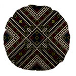 Zentangle Style Geometric Ornament Pattern Large 18  Premium Flano Round Cushions Front