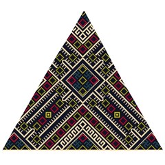 Zentangle Style Geometric Ornament Pattern Wooden Puzzle Triangle