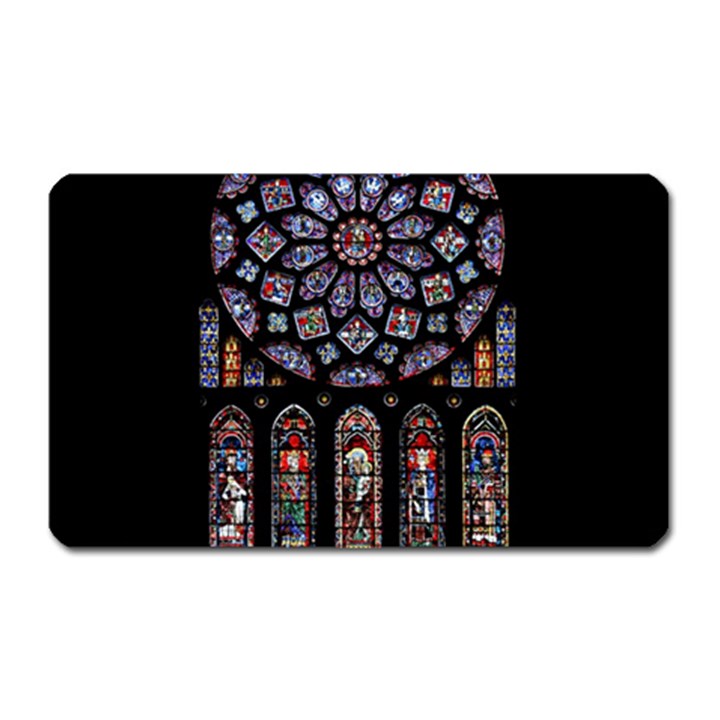 Chartres Cathedral Notre Dame De Paris Amiens Cath Stained Glass Magnet (Rectangular)