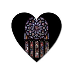 Chartres Cathedral Notre Dame De Paris Amiens Cath Stained Glass Heart Magnet