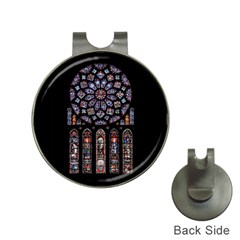 Chartres Cathedral Notre Dame De Paris Amiens Cath Stained Glass Hat Clips With Golf Markers by Wegoenart