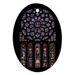 Chartres Cathedral Notre Dame De Paris Amiens Cath Stained Glass Oval Ornament (Two Sides) Front