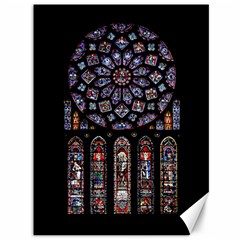 Chartres Cathedral Notre Dame De Paris Amiens Cath Stained Glass Canvas 36  X 48  by Wegoenart