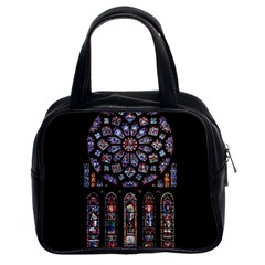 Chartres Cathedral Notre Dame De Paris Amiens Cath Stained Glass Classic Handbag (two Sides) by Wegoenart