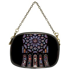 Chartres Cathedral Notre Dame De Paris Amiens Cath Stained Glass Chain Purse (one Side) by Wegoenart