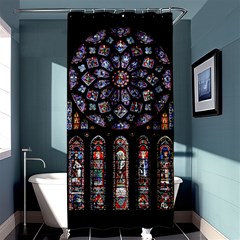 Chartres Cathedral Notre Dame De Paris Amiens Cath Stained Glass Shower Curtain 36  X 72  (stall)  by Wegoenart