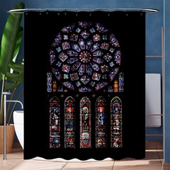 Chartres Cathedral Notre Dame De Paris Amiens Cath Stained Glass Shower Curtain 60  X 72  (medium)  by Wegoenart