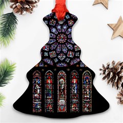 Chartres Cathedral Notre Dame De Paris Amiens Cath Stained Glass Ornament (christmas Tree) 