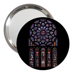 Chartres Cathedral Notre Dame De Paris Amiens Cath Stained Glass 3  Handbag Mirrors