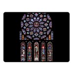 Chartres Cathedral Notre Dame De Paris Amiens Cath Stained Glass Double Sided Fleece Blanket (Small)  45 x34  Blanket Front