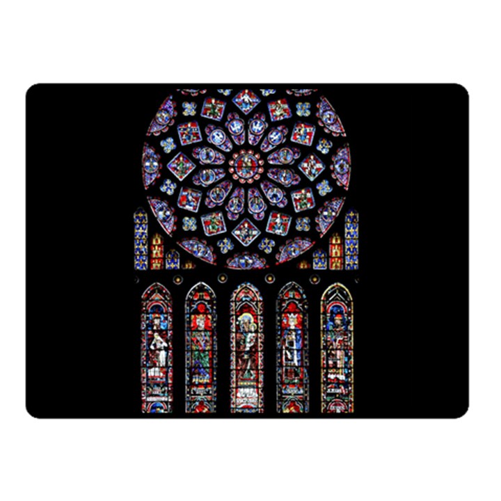 Chartres Cathedral Notre Dame De Paris Amiens Cath Stained Glass Double Sided Fleece Blanket (Small) 