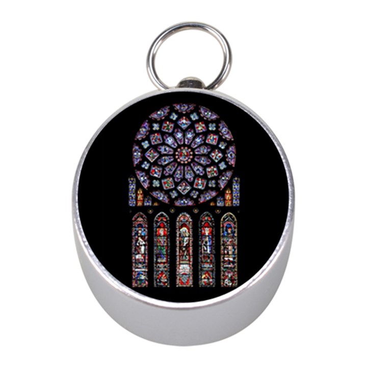 Chartres Cathedral Notre Dame De Paris Amiens Cath Stained Glass Mini Silver Compasses