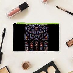 Chartres Cathedral Notre Dame De Paris Amiens Cath Stained Glass Cosmetic Bag (xs) by Wegoenart