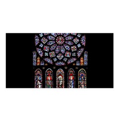 Chartres Cathedral Notre Dame De Paris Amiens Cath Stained Glass Satin Shawl by Wegoenart