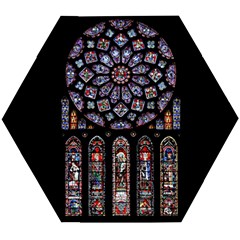 Chartres Cathedral Notre Dame De Paris Amiens Cath Stained Glass Wooden Puzzle Hexagon by Wegoenart