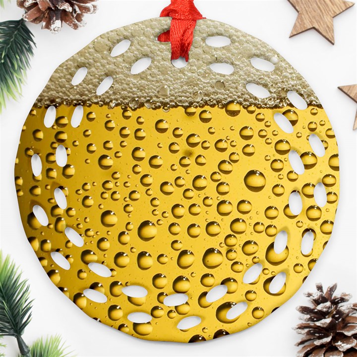 Beer Bubbles Round Filigree Ornament (Two Sides)