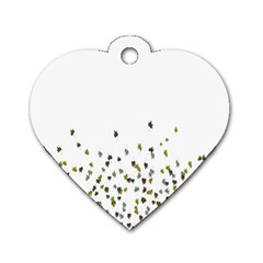 Multicolor Leaves Motif Pattern Print Dog Tag Heart (one Side) by dflcprintsclothing