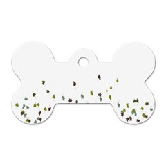 Multicolor Leaves Motif Pattern Print Dog Tag Bone (one Side)