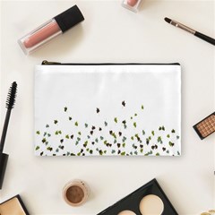 Multicolor Leaves Motif Pattern Print Cosmetic Bag (medium)