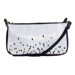 Multicolor Leaves Motif Pattern Print Shoulder Clutch Bag