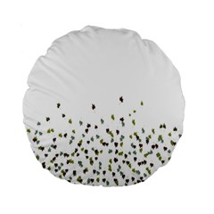 Multicolor Leaves Motif Pattern Print Standard 15  Premium Flano Round Cushions by dflcprintsclothing