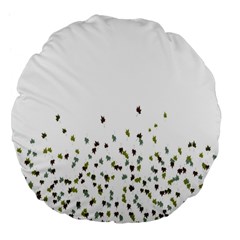 Multicolor Leaves Motif Pattern Print Large 18  Premium Flano Round Cushions by dflcprintsclothing