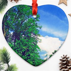 The Deep Blue Sky Heart Ornament (two Sides) by Fractalsandkaleidoscopes