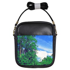 The Deep Blue Sky Girls Sling Bag by Fractalsandkaleidoscopes