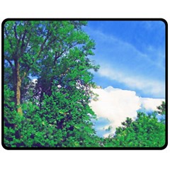 The Deep Blue Sky Fleece Blanket (medium)  by Fractalsandkaleidoscopes